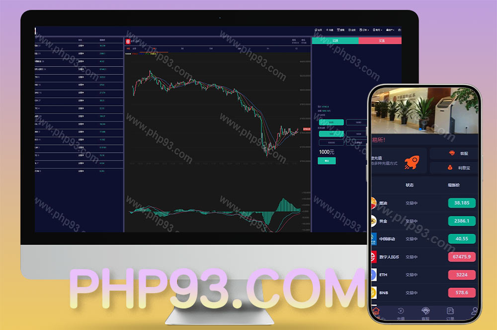 PC自适应微盘系统源码/微交易所源码/伪交易所/利息宝/单控全控